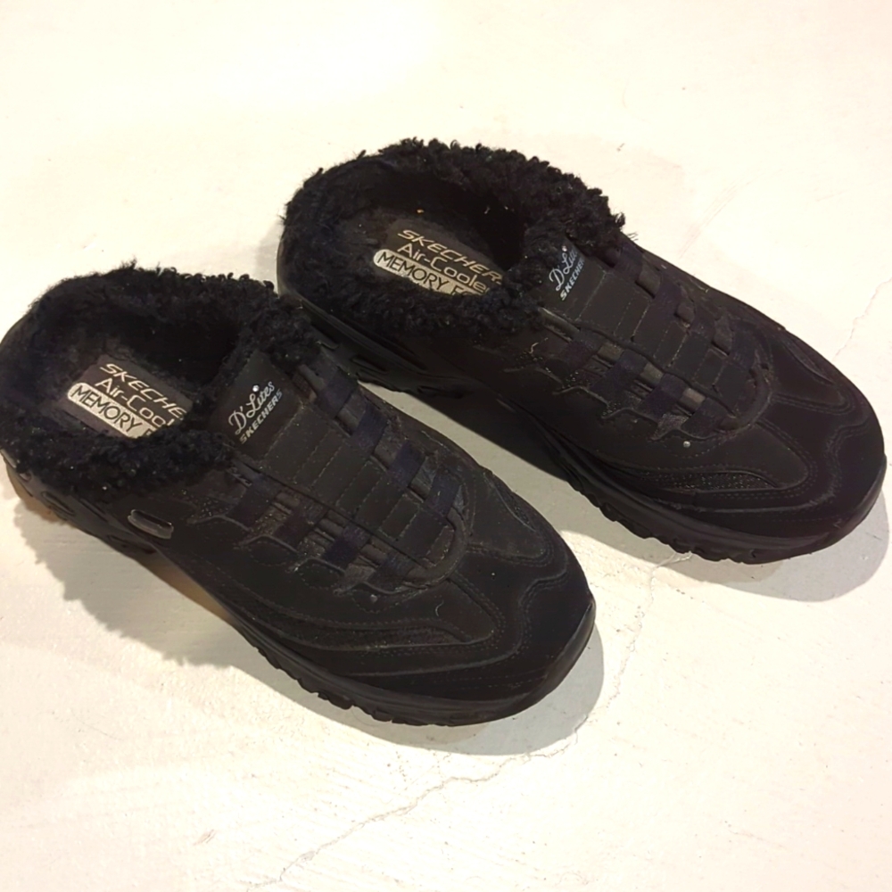 Women's Skechers fleece lined air-cooled memory foam slip-on sneakers